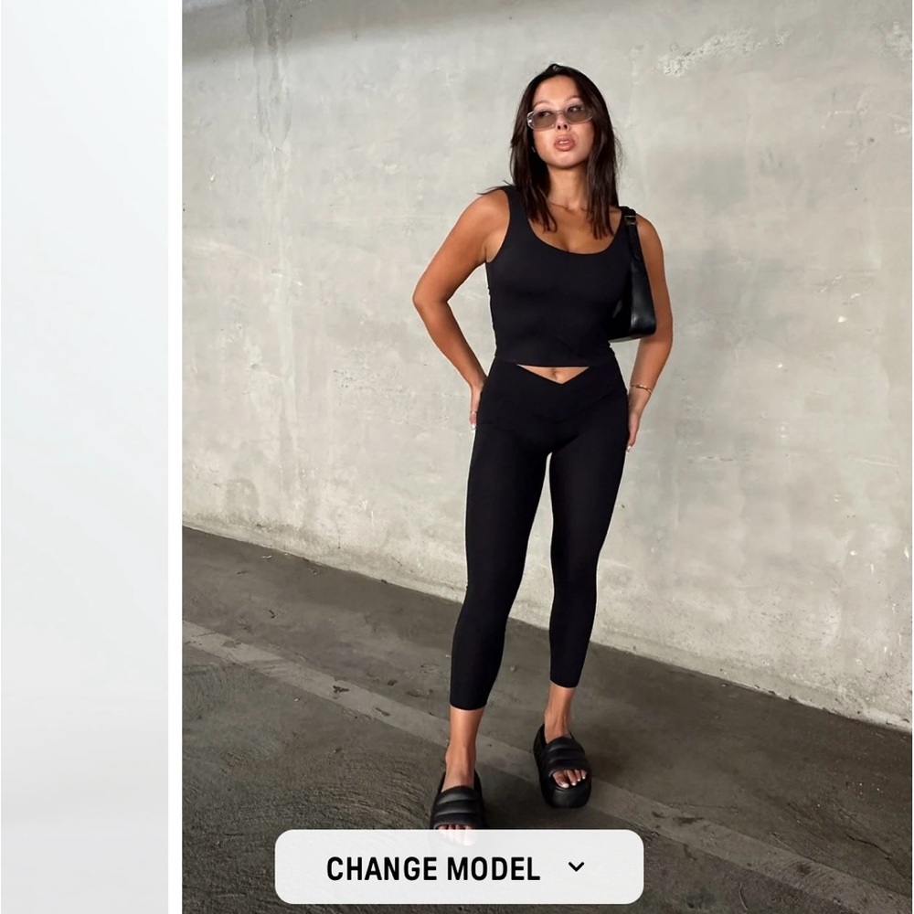 Fabletics Oasis PureLuxe HW Crossover Black Leggings
